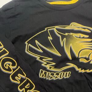 Missouri Mizzou Tigers Shirt Men Large Large Black Tee Long Sleeve College Shirt